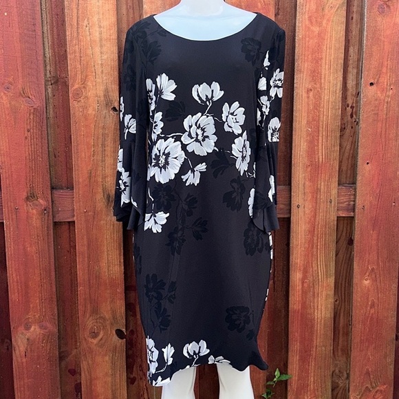 Lauren by Ralph Lauren Women's Floral-Print Flutter Sleeve Dress Size 10 - Picture 2 of 13